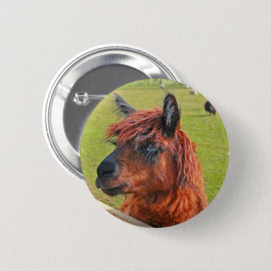 Ginger Llama Ronde Button 5,7 Cm (Voorkant /achterkant)