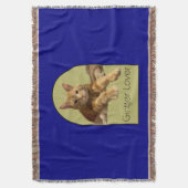 Ginger Lover Navy Blue Throw Blanket Deken (Voorkant Verticaal)