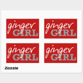 Ginger Meisje Redhead Sproeten Rechthoekige Sticker (Vel)