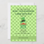 Ginger Mustache je groene bierklaver uitnodiging (Voorkant)