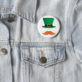 Ginger Mustache Leprechaun Cute St. Patrick's Day Ronde Button 5,7 Cm (In situ)
