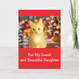 Ginger, Orange, "For Daughter" Christmas  Feestdagen Kaart