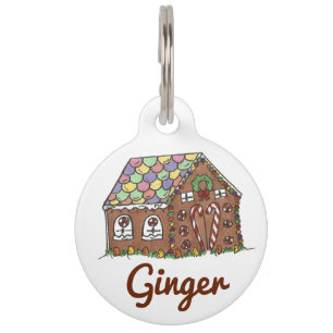 Ginger Personalized Gingerbrood House Pet Dog Labe Huisdierpenning