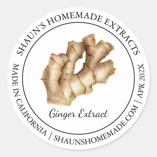 Ginger Root Extract Modern label (Voorkant)