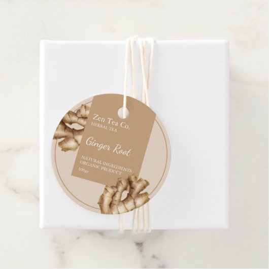 Ginger Root Herbal Tea Business Label (In situ)