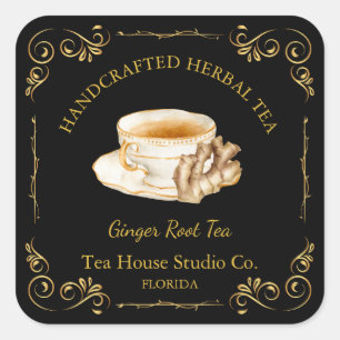 Ginger Root Tea Square Label