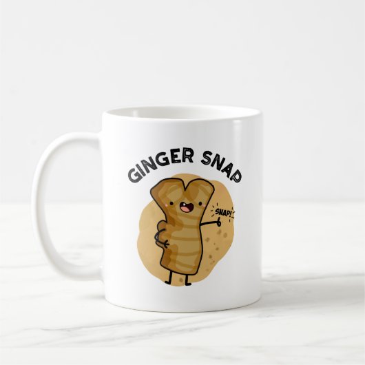 Ginger Snap Funny Food Herb Spice Pun Koffiemok (Links)