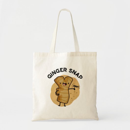 Ginger Snap Funny Food Herb Spice Pun Tote Bag (Voorkant)