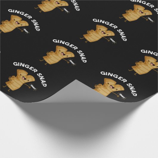 Ginger Snap Grappig Voedsel Kruid Spice Pun Dark B Cadeaupapier (Hoek)