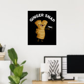 Ginger Snap Grappig Voedsel Kruid Spice Pun Dark B Poster (Thuiskantoor)