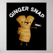 Ginger Snap Grappig Voedsel Kruid Spice Pun Dark B Poster (Voorkant)