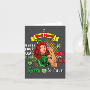 Ginger St Patrick Dag Ierse Vrouwen Gelukkig Roodh Kaart
