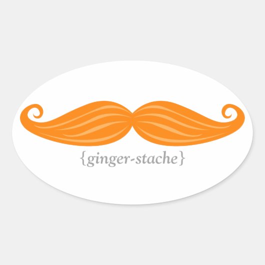 Ginger-Stache Ovale Sticker (Voorkant)