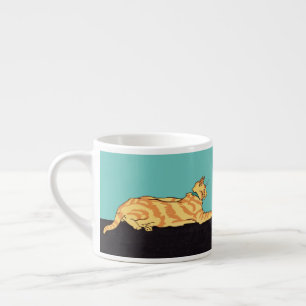 Ginger Striped Cat Espresso Kop