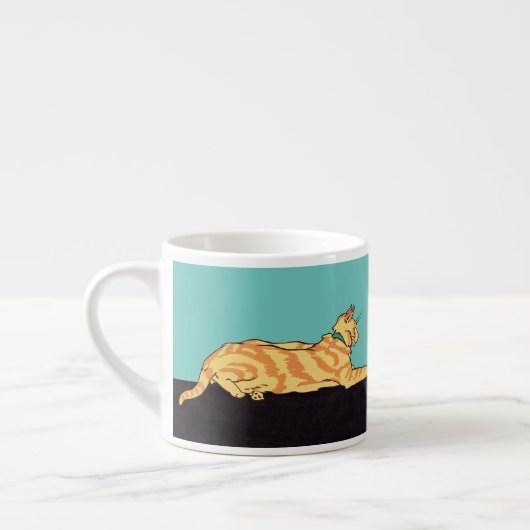 Ginger Striped Cat Espresso Kop (Links)