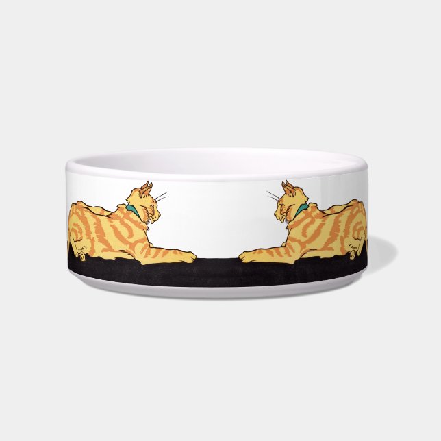 Ginger Striped Cat  Voerbakje (Voorkant)