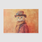 Ginger Tabby Cat, Extra Achtergrond DV7L Decoupage Tissuepapier (Voorkant)