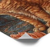 Ginger Tabby Kat en Rozen Poster (Hoek)