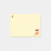 Ginger Tabby Kitty Cat Cartoon op Geel Post-it® Notes (Voorkant)