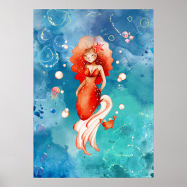 Ginger the Mermaid Poster
