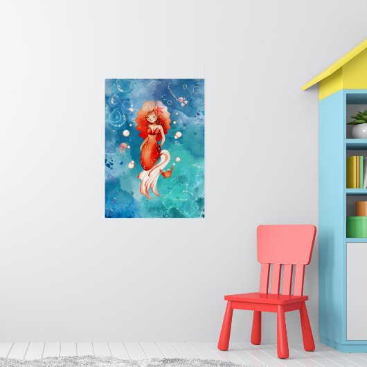 Ginger the Mermaid Poster (Kinderkamer 1)