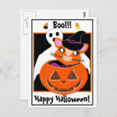 Ginger Toon Kat Boo! Briefkaart (Voorkant / Achterkant)