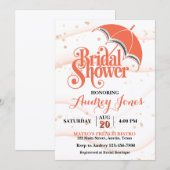 Ginger Umbrella Bridal Shower Invitation (Devant / Derrière)