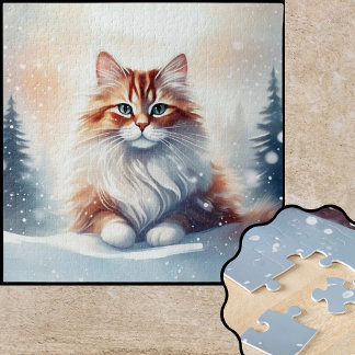Ginger Winter Kat Legpuzzel