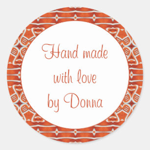 GINGERBREAD 1,5" Ronde "Met de Hand Gemaakt" Stick Sticker