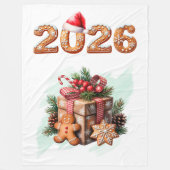 Gingerbread 2026 Holiday Christmas Fleece Deken (Voorkant)