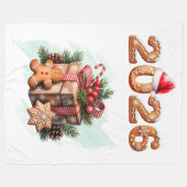 Gingerbread 2026 Holiday Christmas Fleece Deken (Voorkant (Horizontaal))