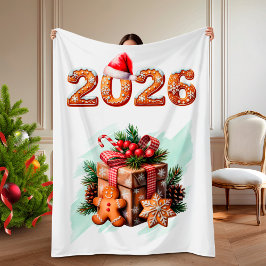 Gingerbread 2026 Holiday Christmas Fleece Deken