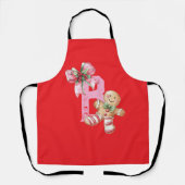 Gingerbread and Bow Initial Name Schort (Voorkant)