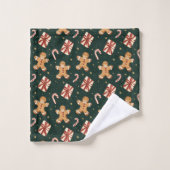 Gingerbread and Peppermint Christmas Pattern (Gant de toilette)