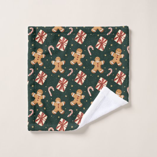 Gingerbread and Peppermint Christmas Pattern (Gant de toilette)