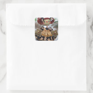 Gingerbread Annie Gemaakt met Liefde Vierkante Sticker