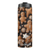 Gingerbread Army Holiday Pattern Thermosbeker (Voorkant)
