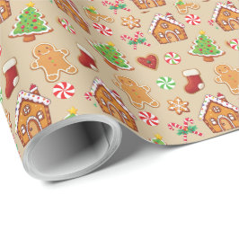Gingerbread Baby Christmas Girft Wrapping Paper Cadeaupapier
