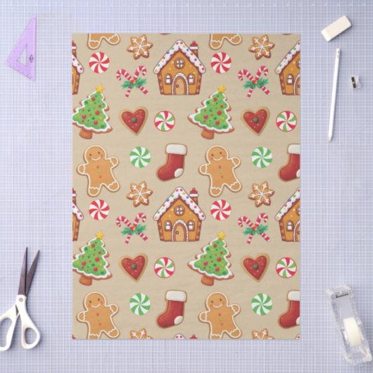 Gingerbread Baby Christmas Girft Wrapping Paper Tissuepapier (Craft)