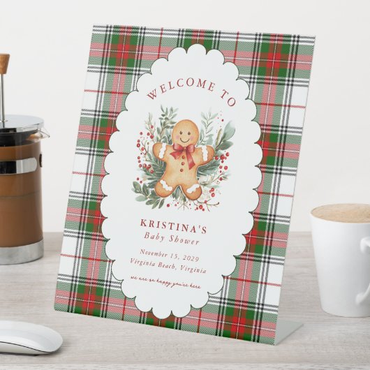Gingerbread Baby Shower Welcome Reclamebord Met Voetstuk (Insitu)