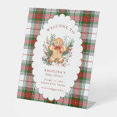 Gingerbread Baby Shower Welcome Reclamebord Met Voetstuk (Voorkant)