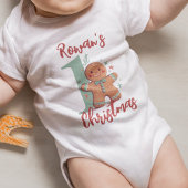 Gingerbread Baby's Eerste Kerstmis Romper