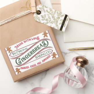 Gingerbread Baking Co. Gemaakt met Liefde Rechthoekige Sticker
