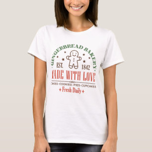 Gingerbread Bakkerij Kerstbord T-shirt