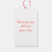 Gingerbread Bakkerij Meisje met Oven Mitts Cadeaulabel (Achterkant)