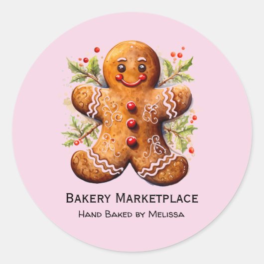 Gingerbread Bakkerij Product Xmas Promo Sticker (Voorkant)