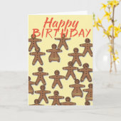 Gingerbread biscuits verjaardag kaart (Gele Bloem)