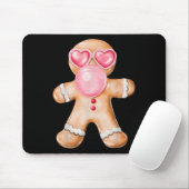 Gingerbread Blowing Bubble Gum Nk Sungles Christma Muismat (Met muis)