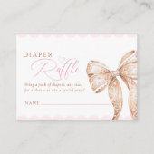 Gingerbread Bow Baby shower Luier Raffle Informatiekaartje (Voorkant)