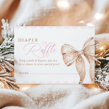 Gingerbread Bow Baby shower Luier Raffle